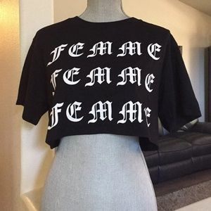 Women’s Black Femme Crop Top Shirt Small